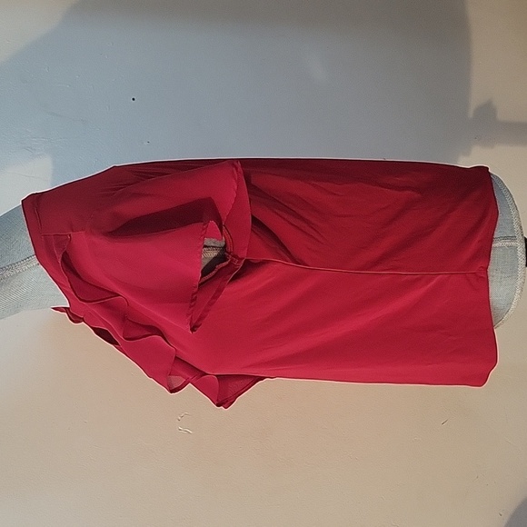 Perception Concept Ruffled, Button Up Red Blouse, Size: S - Picture 5 of 6